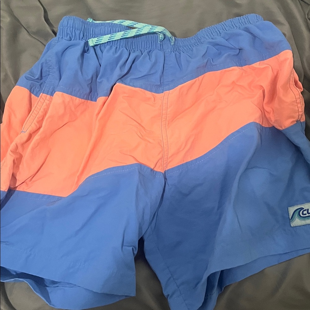 Blue and Orange Swim Trunks
